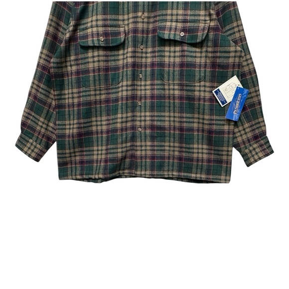 Vintage Pendleton Wool Flannel Elbow Patch Button Down Shirt Size Large - Picture 4 of 9